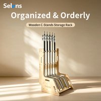 Selens Wooden C-Stand Storage Rack Holder 20"-40" Heavy Duty Light Stand Tripod Organizer for Photography Studio Video Kit