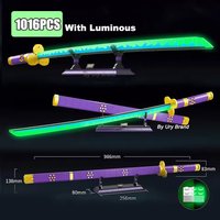 2022 New 1016Pcs Anime One Piece Roronoa Zoro Yamato Model Building Blocks Bricks Kit 98CM Katana Knife Figure Set Kid Toys Gift