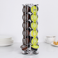 Rotatable Coffee Capsule Display Rack - 24-Cup Storage Stand with Anti-Slip Bottom for Dolce Gusto Capsules and Coffee Tools