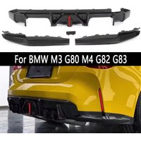 For BMW M3 G80 M4 G82 G83 Dry Carbon Fiber Car Rear Bumper Diffuser Rear Splitters With lights Spoiler Back lip body kit