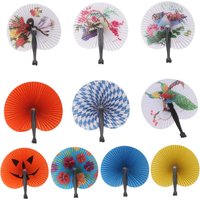 10 Pieces Folding Hand Fans Trendy Hand Held Foldable Paper Fans for Wedding Stage Performance Dancing Props Parties Theater
