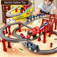 44Pcs/set Electric Train Track Sets Assembling Rail Train Car Toys Boy Educational Simulation Model Christmas Birthday Gift