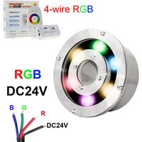 4-wire external control RGB Led Fountain Light 9W 18W Led Pool Light DC12V DC24V Waterproof Ip68 Underwater Lights Fountains
