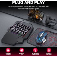 Kit Mobilador Gamer Kit Gaming Keyboard Mouse Mobile Games Converter 3 In 1 Combo One Hand Keyboard for PUBG Mobile Games TF900