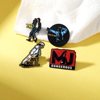 Michael Jackson Enamel Pins Set King Of Pop BAD Dangerous Beat It Classic Stage Brooches Badges Backpack Clothes Decor Fans Gift