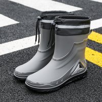 2026 Men's new short tube water boots, waterproof shoes, anti slip thick soled rain boots, outdoor work rain boots