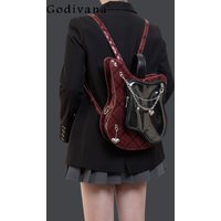 Original Guitar Shape Chain Transparent Casual Pain Bag Creative Contrasting Color Sweet Cool Y2K Shoulder Crossbody Backpack