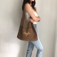 Custom Hobo Shoulder Tote Bag, Minimalist Crochet Bag, Handmade Knit Gift For Her, Summer Beach Tote Bag, Valentine's Day Gift
