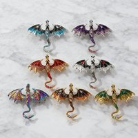 7/14pcs Craftsman Enamel Craft Dream Dragon Brooch Set Creative Enamel Pins Accessories To Brighten Up Outfits Party Gifts Decor