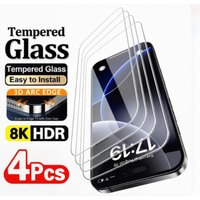 4Pcs High Clear Screen Protector For iPhone 17 16 15 Pro Max 17 Air 16e 15 Plus 14 13 12 11 Pro XR XS 9H Hardness Tempered Glass