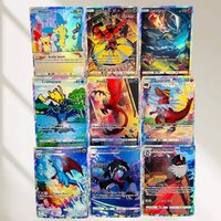 DIY Pokemon 9Pcs (Minun Buzzwole Yveltal) Holographic Texture Cards EN Version Perfect Condition Classic Anime Collectible TCG