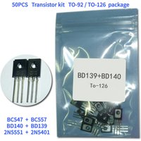 50PCS/Lot Transistor kit BC547 and BC557, 2N5551 and 2N5401 ,BD140 and BD139 NPN PNP Transistor TO-92/126 Triode Transistor set