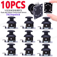 1-10PCS For Arduino Dual-axis Joystick 5V Module Higher Quality for PS2 Joystick Control Lever Sensor 2.54mm Pin