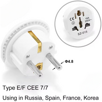 EU Plug Adapter US To EU Travel Adapter Universal France Korea Spain Electrical Socket AU UK CN To Euro Wall Socket AC Outlet