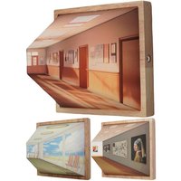 3D Naked Eye Vision Night Light Wall Lamp Decoration for Living Room Bedroom Wooden Rechargeable Atmosphere Table Lamp Gift