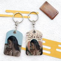 Singer Madison Beer Locket Card Holder for Home Use Bank Credit Card Protective Sleeve Student ID Key Chain Cover