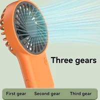 Foldable Mini Fan Cute Cartoon TYPE-C Rechargeable Dual Handheld Desktop Fan Built Hanging Hook Lightweight Portable Cooling Fan