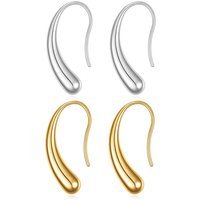 Cold Wind Bend Drop earrings Gold small fresh stainless steel glossy earrings Valentine's Day gift
