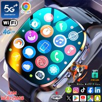 4G Smartwatch 2.40 inch AMOLED Larger Screen With 900W Camera GPS Position WIFI Connect App Download 5G Smart Watch Android 10.0