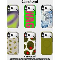 CaseLumi Matte Bumper for Magsafe Case for IPhone 17 16 15 14 Plus 13 Pro Max Shockproof Hard PC Neon Mist Cover