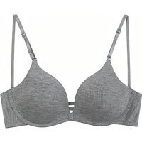 FINETOO Women's Front Closure Small Bust Gathered Bra Solid Color No Wire Comfortable Bralette Soft Breathable Hollow Brassiere