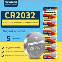 5-100PCS Panasonic CR2032 3V Lithium Button Battery for Car Key Fob Watch Glucose Meter Calculator