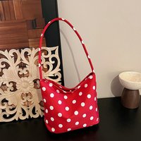 Elegant Polka Dot Shoulder Bag Korean Fashion Solid Color Simple Handbag Women Versatile Commuter Underarm Bags женские сумки