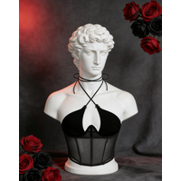 【Fragments.One choice, no more choices.】Black Sexy Backless Sheer Ladies Tank Top, Hot Sweetheart Style with 3D Slim Fit