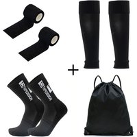 4PCS Set Drawstring Ball Bag Men Women Outdoor Soccer Football Socks Cycling Leg Cover Shin Pads Training Shank Board Bandages
