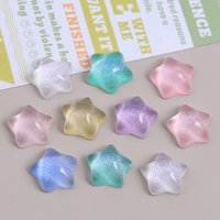 20PCS Mixed Mini Icy Transparent Star Resin Charms Blue Clear Yellow Purple Pink Green Flatback DIY Craft Supplies
