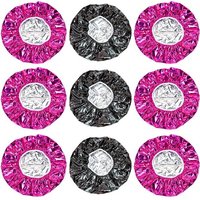 3/6pcs Rose Shower Cap Heat Insulation Aluminum Foil Insulation Hat Elastic Bathing Cap for Women Hair Perm Tool Barber Shop