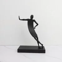 Creative Metal Abstract Human Sculpture Black Person Bedroom Study Ornament Living Room Decoration Art Home Decor Accessories