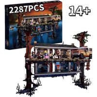 2287PCS Creative Street View series movie Strange Story 75810 Upside Down the World Model Building Block Toy Christmas Gift image 4