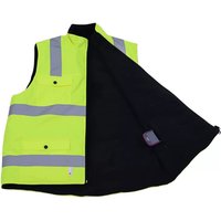 Hi Vis Vest Winter Fleece Lining Reflective Vest for Men Waterproof with Multi Pockets Safety Workwear Sleeveless Waistcoat