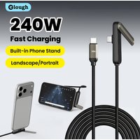 240W Type C To Type C Cable Elbow Fast Charging Data Cable With 360° Rotate Foldable Phone Holder For iPhone cable carga rápida