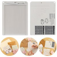 Plastic Paper Trimmer Scoring Board with Measuring Grid Multi-purpose Mini Score Board DIY Gift Box Letter Craft Paper Cutter
