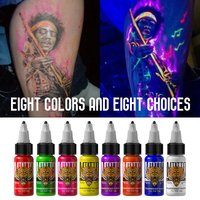 DM 15 ml Fluoreszierende Tattoo Tinte 1/8PCS Farbe Professionelle Schönheit Farben Natürliche Pflanzliche Extrakt Pigment Körper Malerei Tattoo tinte