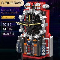 MOULD KING 10187 Technical Mechanical Cyberpunk Clock Building Block with Motors Brick Set Kids Christmas Gift