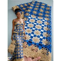 Latest Nigerian Water Soluble Lace Fabric 2025 High Quality Embroidered African Guipure Lace Fabric for Women Celebration Dress