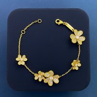 New Precision Crafted Lucky Clover Diamond Bracelet for Women, Premium Designer Edition, Elegant Jewelry Gift