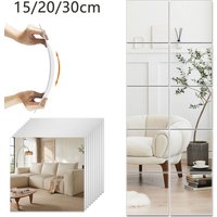 10/20pcs Mirror Sheet Non-Glass Flexible Self Adhesive Mirrors Sheets Stick DIY Mirror Tiles For Bedroom, Door & Bathroom
