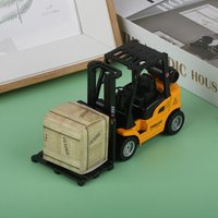 1Pc Alloy Die-Cast Model Vehicle Construction Forklift Friction Toy Cargo Pallet Interactive Toy For Boys Girls Xmas Gift‘