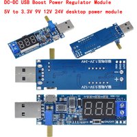 USB boost power regulator module DC-DC 5V to 3.3V 9V 12V 24V digital desktop power module