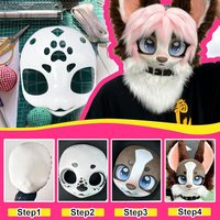 Kawaii 3D Cosplay Kigurumi Base Beast Skull Mask DIY Plastic Cat Head Skull Masks Animal Fursuit Head Base Costume Prop