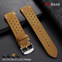 18/19/20/21/22/24mm Vintage Genuine Leather Strap Men Women Universal Watch Band Breathable Bracelet Sport Wristbelt Accessories