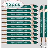 12pcs Customizable Ballpoint Pen Set Metal Stationary Office Accessories Luxury Creative Writing Personalized School Supplies