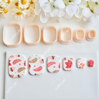 6Pcs Rounded Rectangle Shape Polymer Clay Cutters, Puffy Rectangle Clay Molds for DIY Earrings Jewelry Making, Geometric Cutters