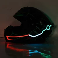 Motorcycle Helmet LED Warning Lights Night Riding Helmet Motor Cold Light Strip EL Waterproof Sticker 4 Flashing Amagi