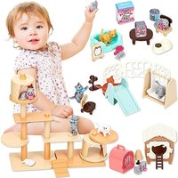Kinder Katze Spielzeug Pretend Spielzeug Katze Charakter Spielzeug Set Kinder Spielzeug Interaktive Katze Rolle Spielen Realistische Katze Pflege Zentrum