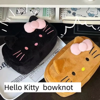 HelloKitty Sanrio Plush Pen Bag Anime Figure Girl Pencil Case Cartoon Large Capacity Student Stationery Storage Bag